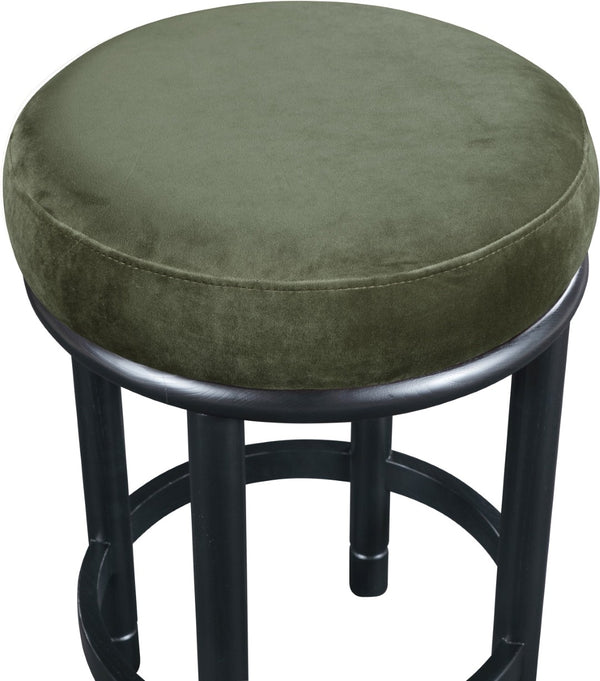 Meridian Furniture Monette Velvet Counter Stool with Black Ash Legs for Kitchen Island Seating 977Green-C