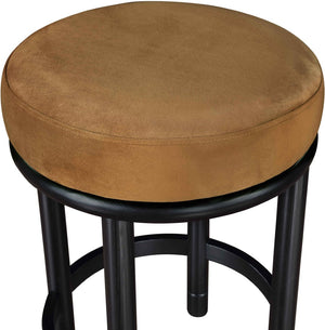 Meridian Furniture Monette Velvet Saddle Seat Counter Stool with Solid Ash Legs for Kitchen Islands 977Saddle-C