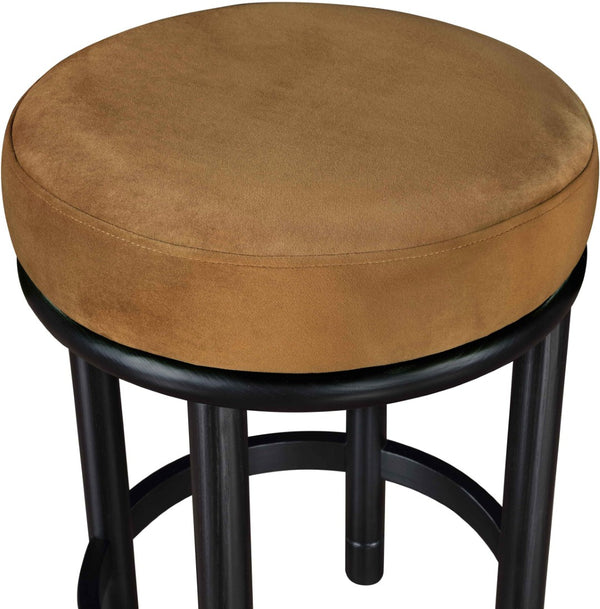 Meridian Furniture Monette Velvet Saddle Seat Counter Stool with Solid Ash Legs for Kitchen Islands 977Saddle-C