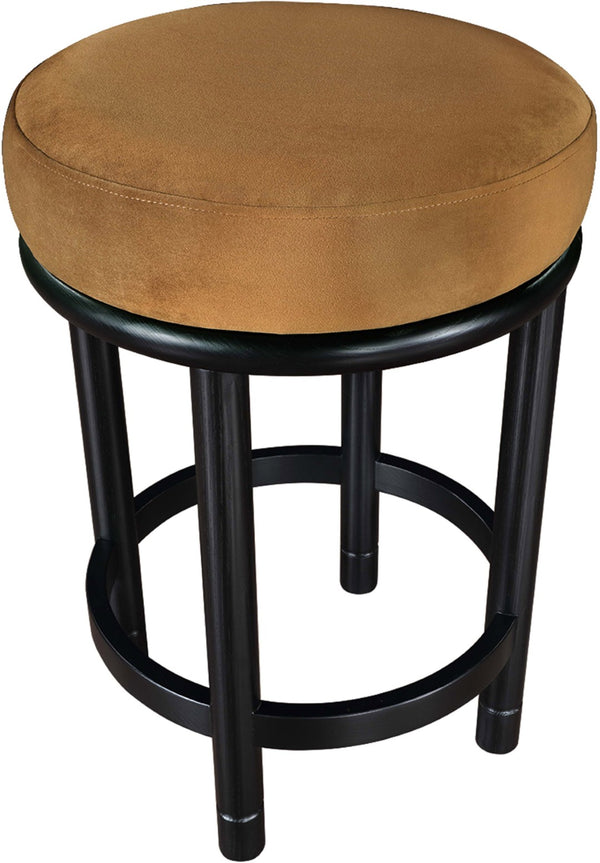 Meridian Furniture Monette Velvet Saddle Seat Counter Stool with Solid Ash Legs for Kitchen Islands 977Saddle-C