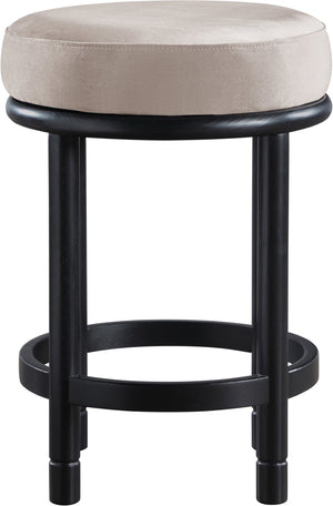 Meridian Furniture Monette Plush Velvet Counter Stool with Ash Wood Legs for Kitchen Islands 977Taupe-C