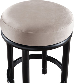 Meridian Furniture Monette Plush Velvet Counter Stool with Ash Wood Legs for Kitchen Islands 977Taupe-C