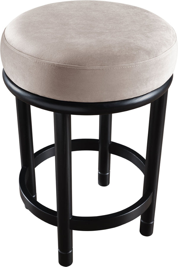 Meridian Furniture Monette Plush Velvet Counter Stool with Ash Wood Legs for Kitchen Islands 977Taupe-C