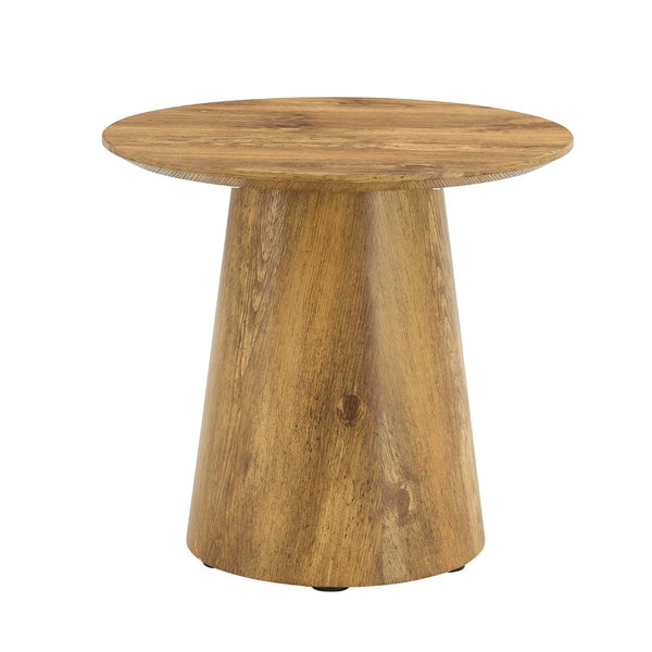 English Elm Natural Wood Grain Mdf Round Side Table Compact Accent for Living Room or Bedroom W2920P232763