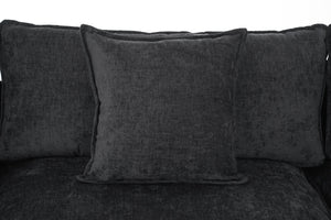 English Elm 39.4" Chenille Club Chair with Ottoman Solid Wood Frame for Living Room or Bedroom Black W3244P392667
