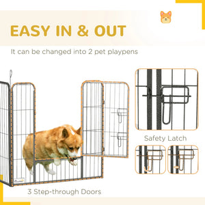 English Elm 220.5" Modular Steel Dog Playpen 24 Panels Lockable Doors Indoor Outdoor Pet Fence T3971S00064