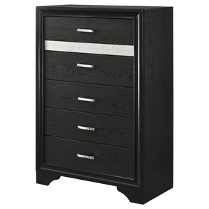 English Elm Annie Black 6-Drawer Bedroom Chest - Elegant Glamour & Efficient Storage For Modern Spaces B062P378343