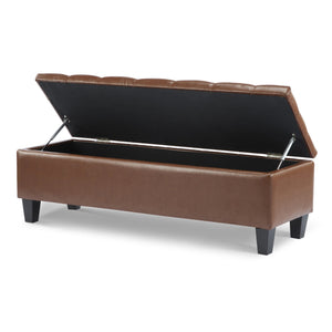 English Elm Christopher Knight Home® - Ottoman tufted storage bench with boucle cushion, diamond stitch elegance, soft-close lid, sturdy legs Brown N779P294331B