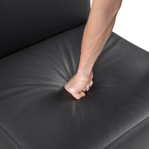 English Elm Leather Slipper Chair Top Grain Leather Upholstered Accent Seat High-Density Foam Durable Comfort Black 29.5 L x 33.5 W x 26.75 H B011P315621