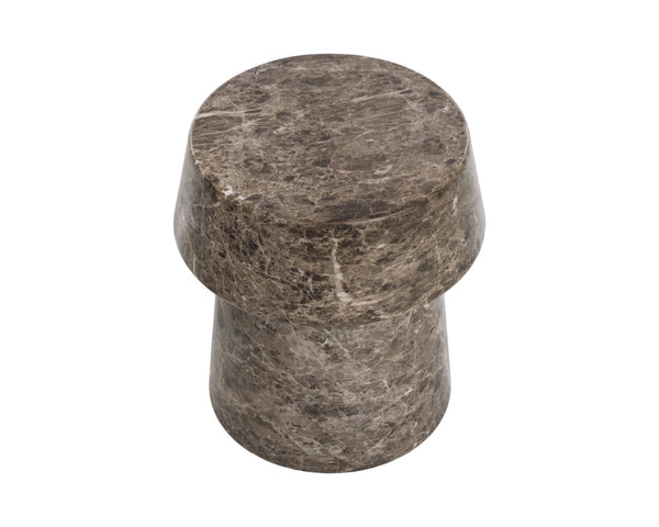 Sunpan BRIE End Table - Elegant Dark Emperador Marble Look with Durable Concrete for Indoor/Outdoor Use 112719