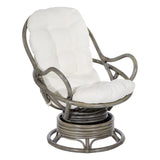 OSP Home Furnishings Tahiti Rattan Swivel Rocker White