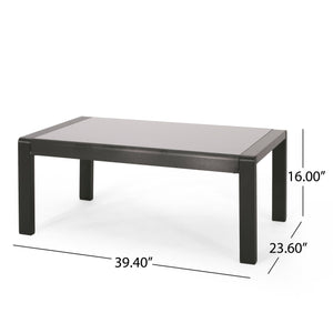English Elm Christopher Knight Home® - MAYA Grey Maya Bay KD Coffee Table — Aluminum Weather-Resistant Modern Minimalist 39.4"x23.6" 69969.00