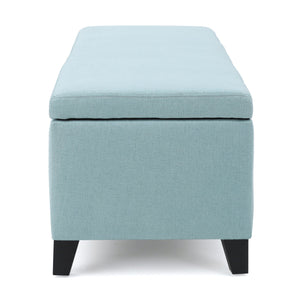 English Elm Christopher Knight Home® - Ottoman - Light Blue Fabric Storage Seat With Cushioned Top, Perfect For Modern & Traditional Décor 60159.00LBL