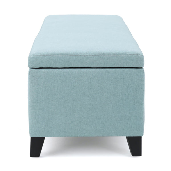 English Elm Christopher Knight Home® - Ottoman - Light Blue Fabric Storage Seat With Cushioned Top, Perfect For Modern & Traditional Décor 60159.00LBL