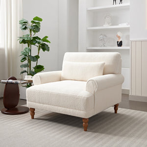 English Elm Mirod Oversized Polyester Accent Chair with Column Legs and Ergonomic Lumbar Support N760S0000028W