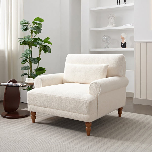 English Elm Mirod Oversized Polyester Accent Chair with Column Legs and Ergonomic Lumbar Support N760S0000028W