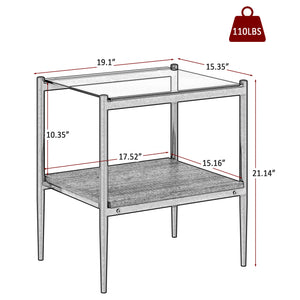 English Elm Coffee Table And End Tables Set Of 3 - Modern Glass & Mdf Design For Stylish Living Room Decor W241S00065