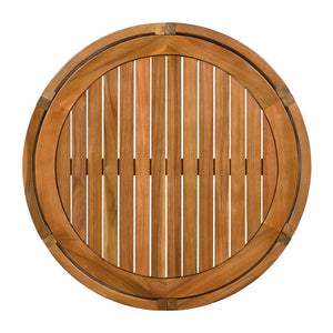 English Elm 27.95" Acacia Hardwood Outdoor Coffee Table with Handwoven Rope Base Boho Patio Accent N767P367657A
