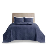 510 Design Oakley Casual 3 Piece Reversible Bedspread Set 5DS13-0291 Navy