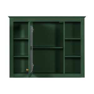 English Elm 36'' Modern Bathroom Vanity With Mirror Cabinet, Soft-Close Doors & Spacious Drawers For Storage SW000134AAF-1