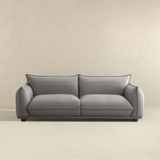 English Elm Ashcroft Furniture - Emma Mid Century Modern Luxury Grey Leather Sofa