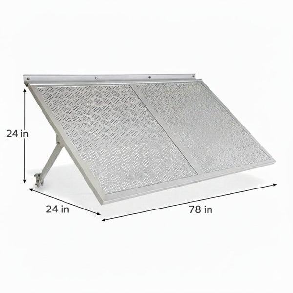 English Elm Haze Aluminum Exterior Awning White Powder Coat Finish for Entryways and Windows B2755P462230