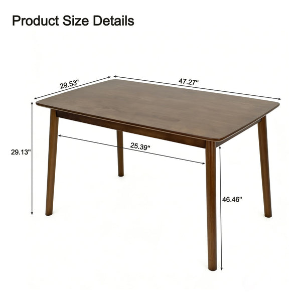English Elm Solid Wood Walnut Rectangular Dining Table Mid Century Modern for Small Spaces W3204P465631