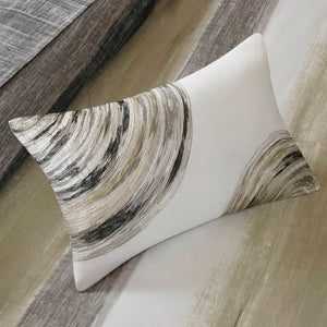 JLA Home Madison Park Essentials - 9 Modern Watercolor Stripe Comforter Set with Cotton Sheets, OEKO‑TEX, Antimicrobial, Plush & Breathable MPE10-167
