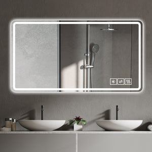English Elm 48*32 Anti-Fog LED Bathroom Mirror with Explosion-Proof Glass, 3-Color Touch Dimmable Lighted Vanity W2709P179149