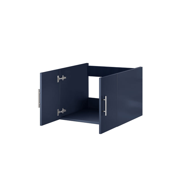 English Elm Navy Blue Bath Vanity 24" W X 22" D - Elegant Solid Wood Design With Soft-Close Storage Solution B2731P258559