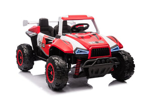 English Elm 24v Two Seater Kids Utv 800w 4x4 Off Road Ride on with Full Suspension Remote White+Red W1620P328746