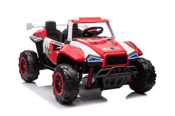 English Elm 24v Two Seater Kids Utv 800w 4x4 Off Road Ride on with Full Suspension Remote White+Red W1620P328746