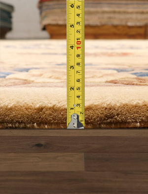 Pasargad Art Deco Hand-knotted Ivory Wool Area Rug - Stylish 8'10" X 11'10" Statement Piece For Home   97895 9x12