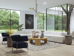 Sunpan Maestro Lounge Chair - Contemporary Curved Design with Antique Brass Legs for Luxurious Comfort Danny Navy