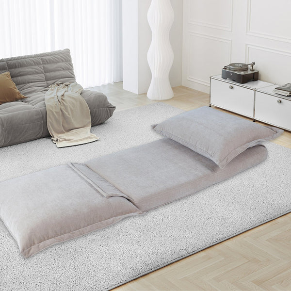 English Elm Convertible Floor Sofa Bed: Stylish, Space-Saving Chair With Adjustable Backrest & Soft Pillows W3422P364822