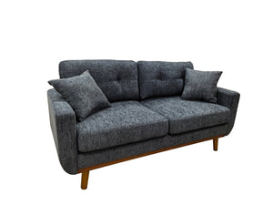 English Elm 67.7" Mid-century Tufted Polyester Loveseat with Splayed Tapered Solid Wood Legs B343P430093