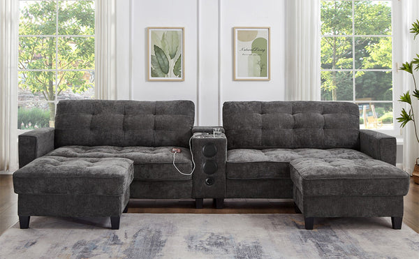 English Elm Swivel Barrel Accent Chair Chenille Tufted Round Club Seat for Living Room Lounge Grey N719S002290E