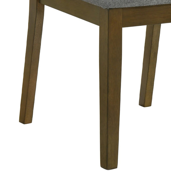 English Elm Lyoi Ladder Back Dining Chairs Set of 2 Gray Upholstered Seat Solid Wood Frame B056P417076