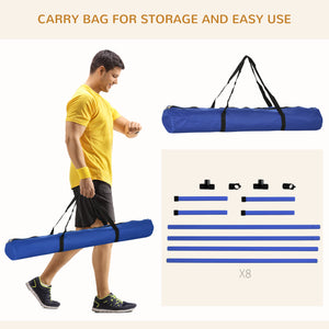 English Elm PawHut Dog Agility Training Set — 8 Adjustable Jump Bars with Portable Carry Bag for Easy Practice Blue W2225P217631