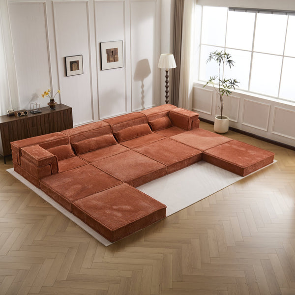 English Elm Compression Modular Sofa Bed - Oversized Boneless Design, Plush Memory Foam, Versatile & No Assembly W3723S00034