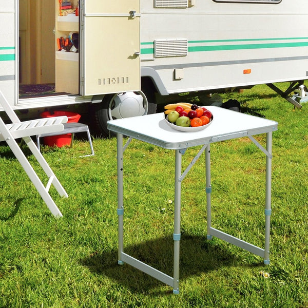 English Elm Outsunny 23" Height-Adjustable Folding Camping Table - Lightweight, Portable & Versatile For All Occasions W2225P200938-GIGA