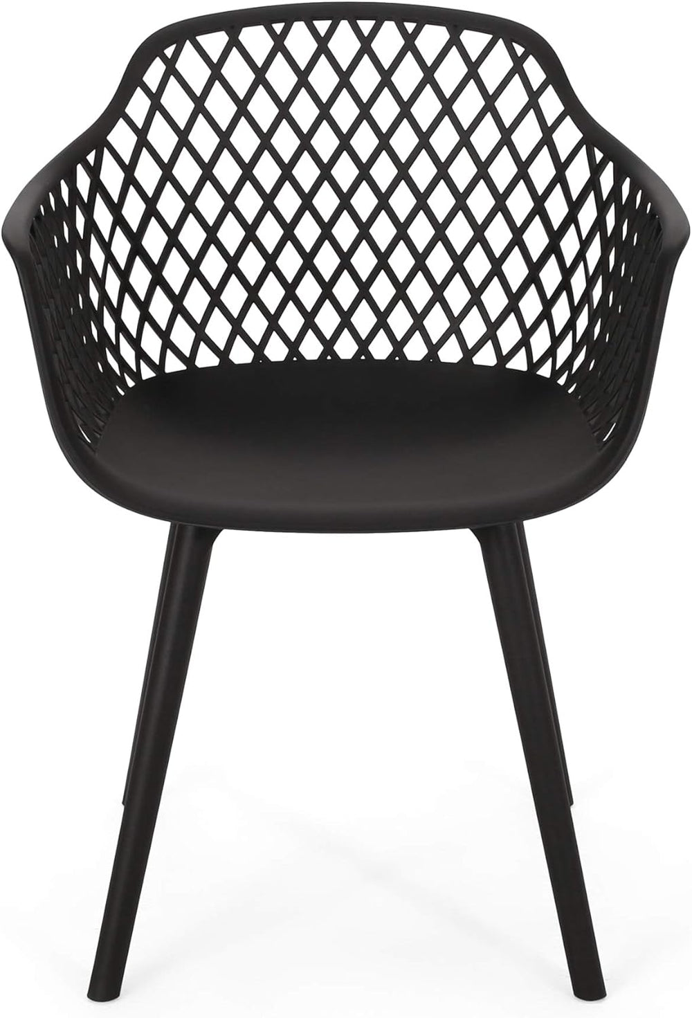 English Elm Christopher Knight Home® - POPPY Weather-Resistant Outdoor Dining Chairs Set of 4 in Black — Durable Polypropylene Mesh Design N776P276728B