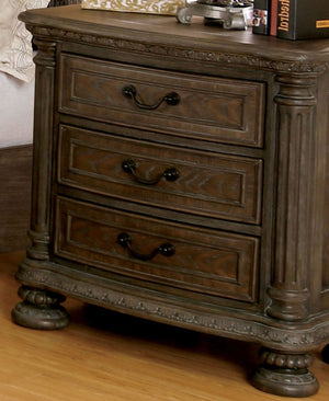 English Elm Traditional Bolingbrook 3-Drawer Nightstand with Framed Detail, Pine Veneer Finish, Knob Hardware Natural,Rustic 34 L x 22 W x 32 H B011P233657