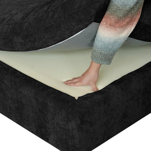 English Elm Sky Cloud Slope Modular L-Shaped Sectional Sofa In Black – Comfortable 4-Seater For Modern Living B341S00031-GIGA