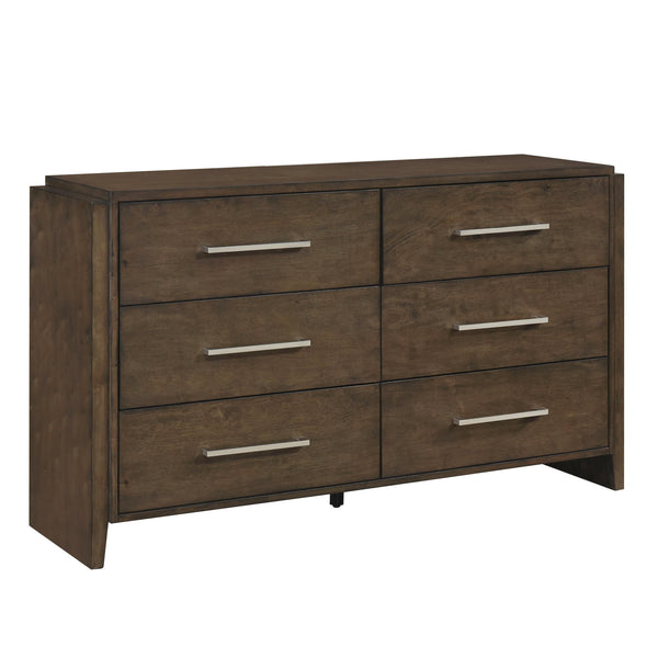 English Elm Classic 6-Drawer Dresser in Rich Wood Finish with Durable Rubberwood Build, Smooth Glides, Chrome Pulls Dark Walnut 64.5 L x 21 W x 40 H B011P339692