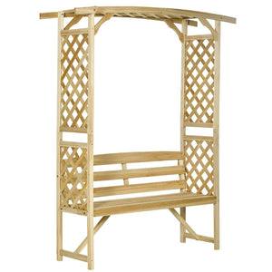 English Elm Outsunny 3-Seat Garden Arbor Bench With Pergola & Trellises - Perfect For Climbing Plants & Outdoor Decor W2225P174443-GIGA