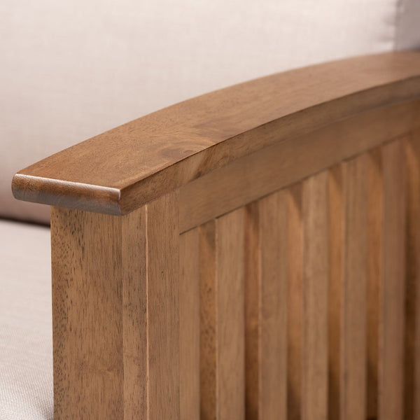 Baxton Studio Baxton Studio Charlotte Lounge Chair - Plush Taupe Fabric, Walnut Brown Frame, Modern Classic Design SW3513-Taupe/Walnut-M17-CC