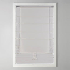 English Elm Basketweave Room Darkening Cordless Roman Shade with Thermal Foam Backing for Energy Efficient Privacy Ivory 11.42 L x 6.23 W x 7.48 H B035129712