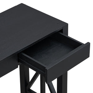 English Elm U_Style 60'' Acacia Veneer Console Table - Stylish X-Base With 4 Drawers & Open Shelf For Versatile Storage N711P289747B-GIGA