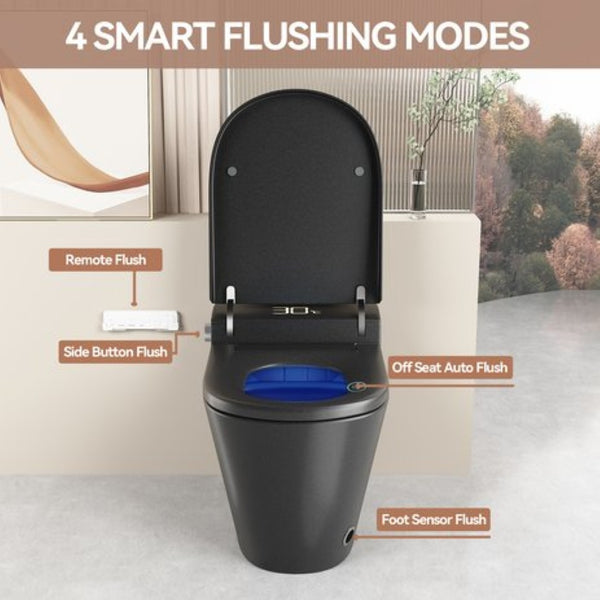 English Elm Unique Intelligent One-piece Toilet with Integrated Bidet Heated Seat and Auto Lid Black W3133P414563